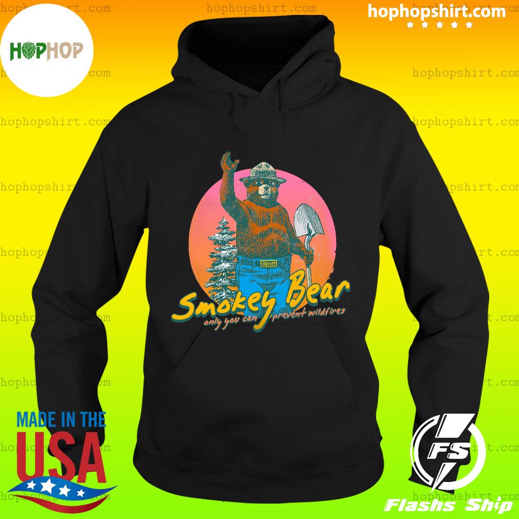 Official Smokey Bear Only You Can Prevent Wildfires Retro Sunset Shirt Hoodie