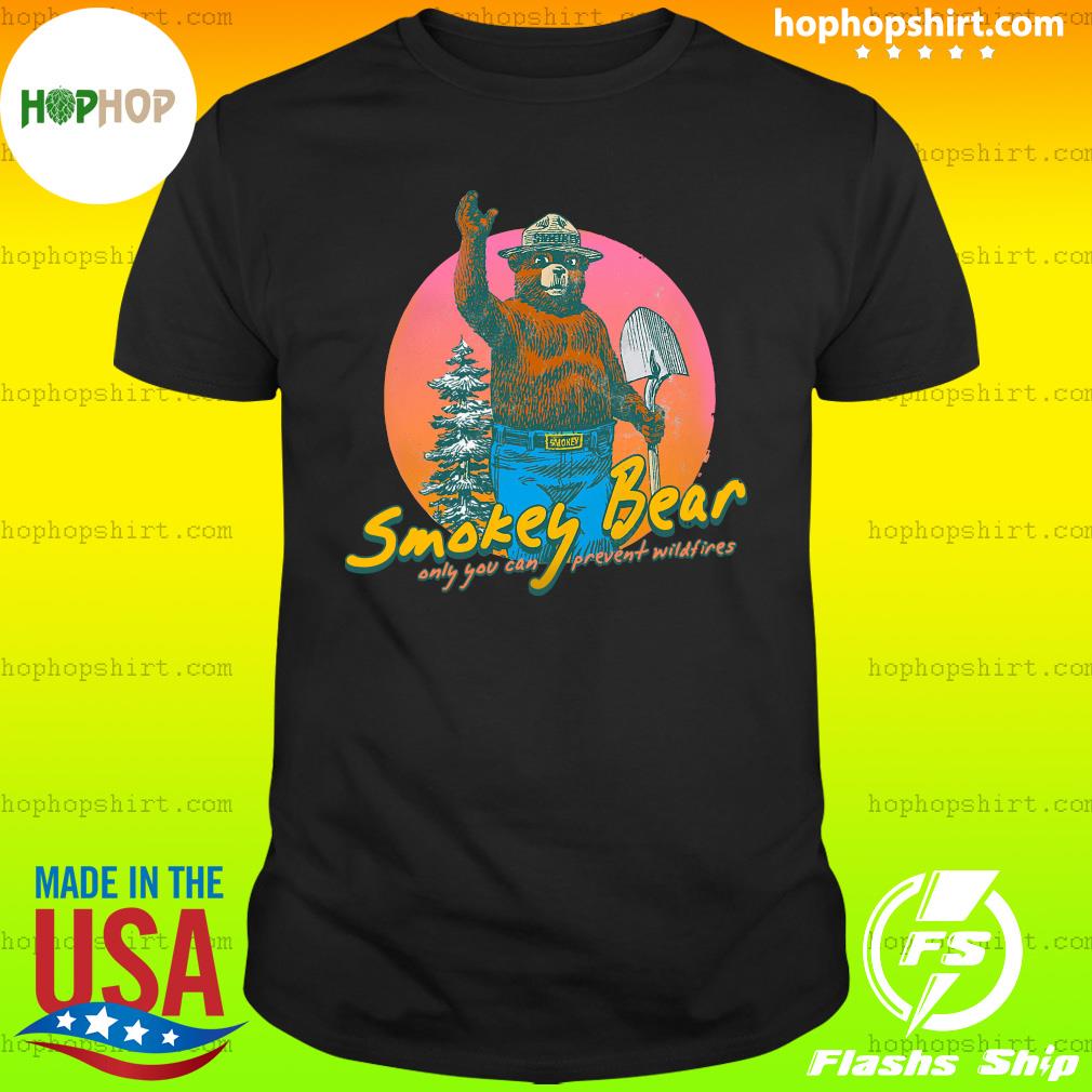 Official Smokey Bear Only You Can Prevent Wildfires Retro Sunset Shirt