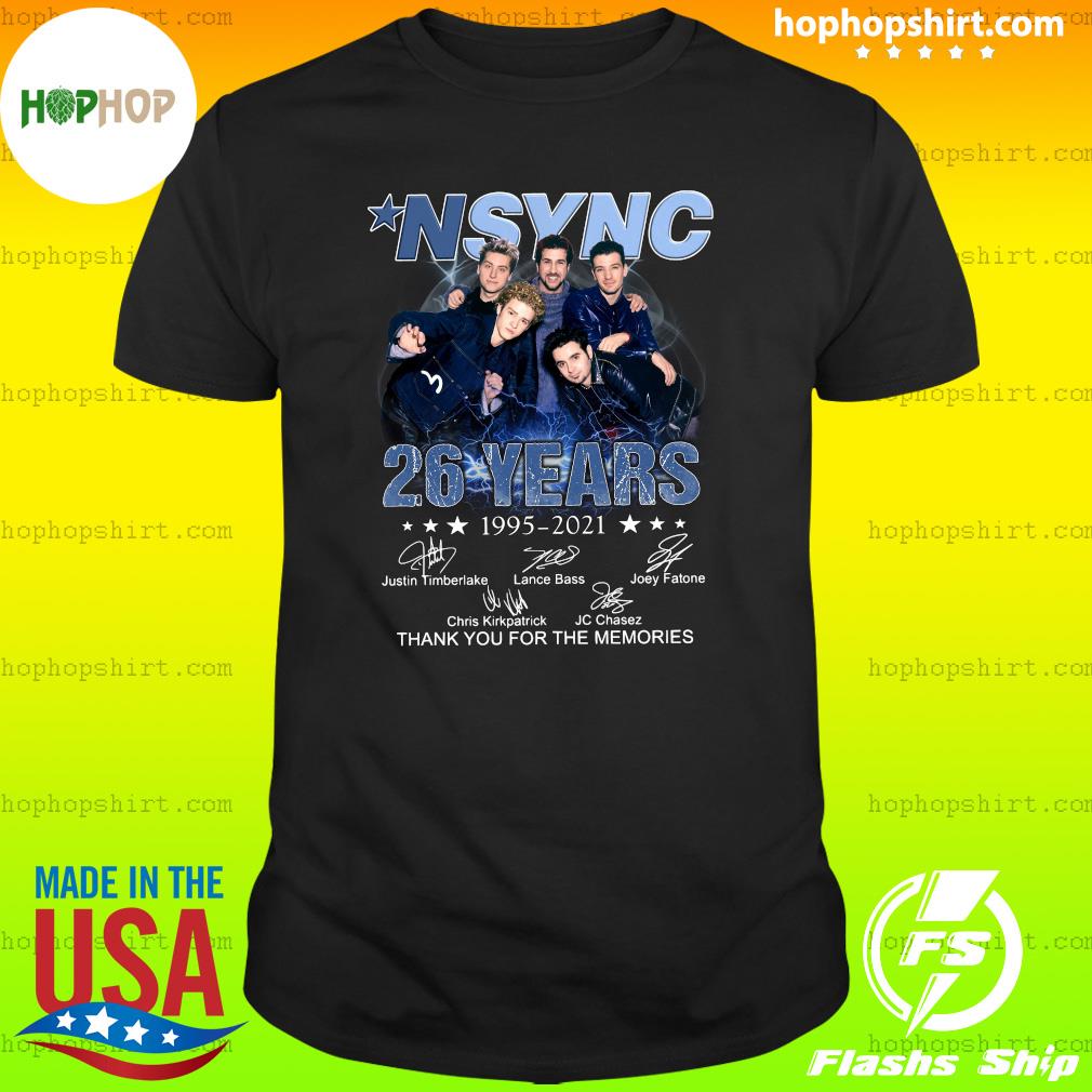 Official The Nsync Band 26 Years 1995 2021 Signatures Thank You For The Memories Shirt